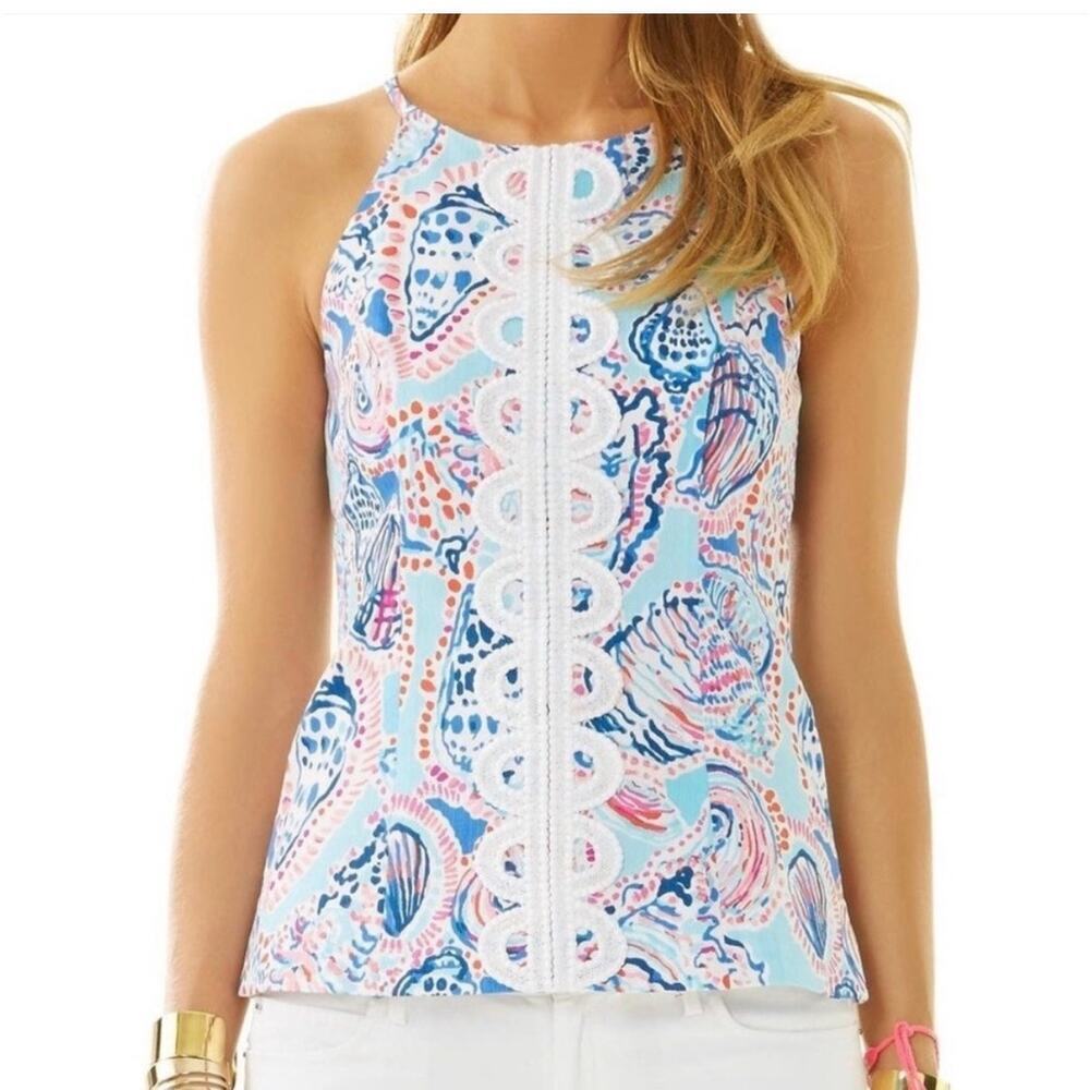 Lilly Pulitzer Sz 00 Annabelle Shell Me About It Multi-color Top  | NWT